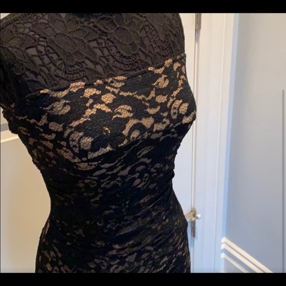 Black and Tan lace Bisou Bisou Dress❤️ Sz M - Picture 2 of 3